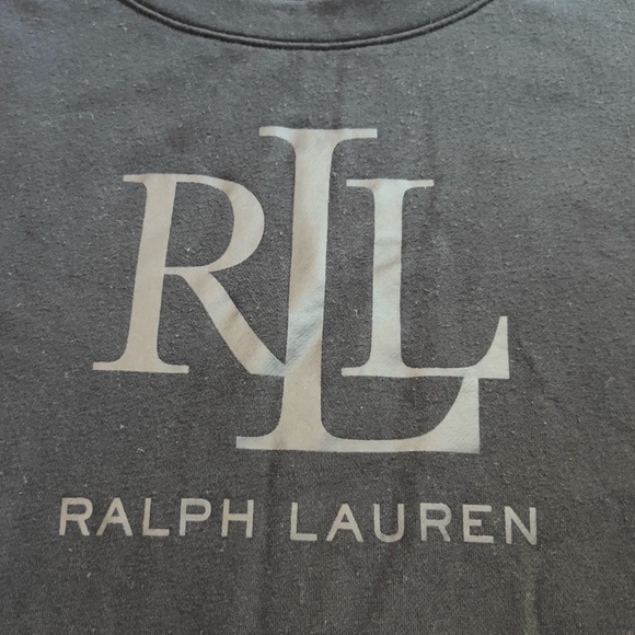Ralph Lauren Women's Logo Foil Print crew neck Sweater Black Size XL - Picture 7 of 7